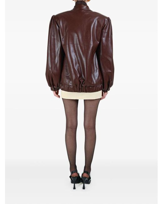 ROWEN ROSE Brown Button-Fastening Collar-Pointed Jacket