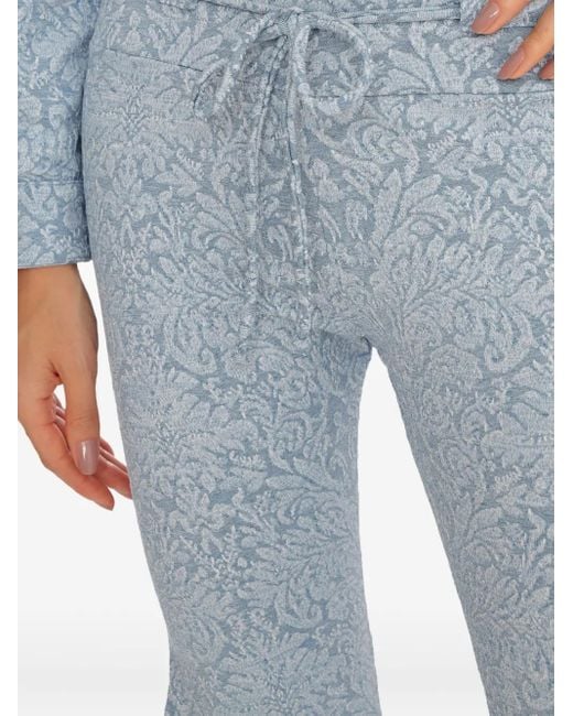 Amir Slama Blue X Astrid Hose aus Blumen-Jacquard mit Kordelzug