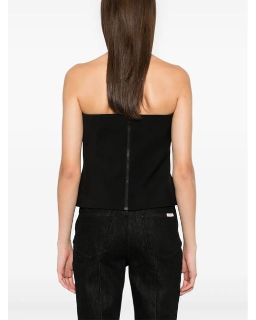 Self-Portrait Black Crepe Bandeau' Top