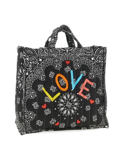 Call it By Your Name Black Quilted Bandana Tote Bag