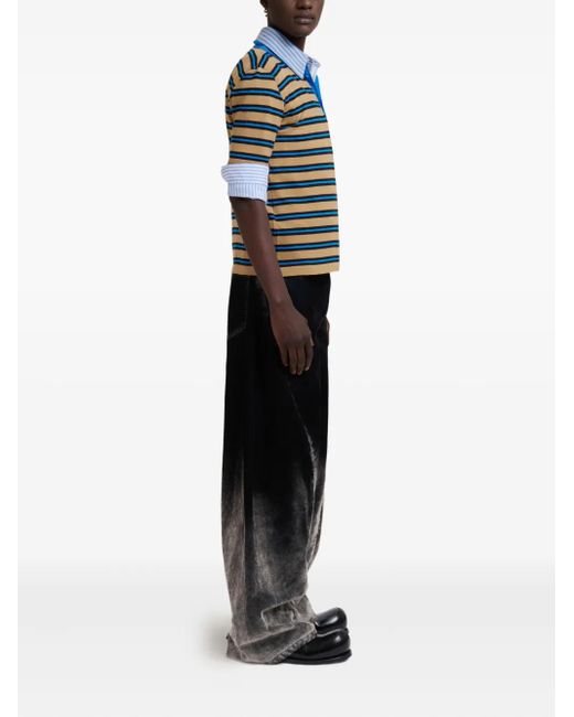 Marni Blue Striped Button-Up Shirt for men