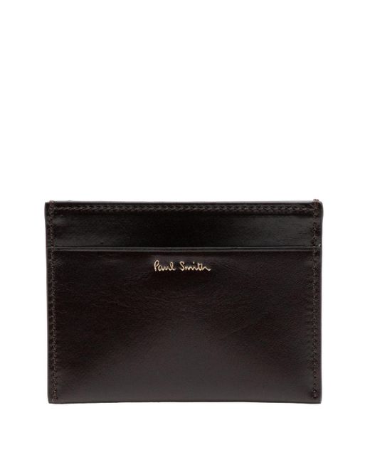 Paul Smith Black Monogrammed Credit Card Holder for men