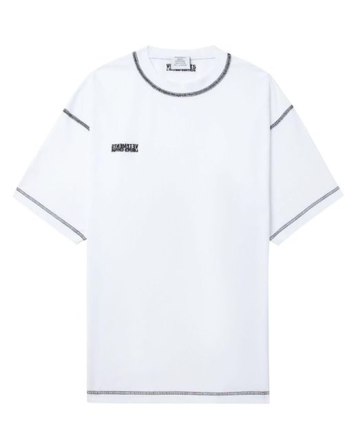 Vetements White Contrast-stitching Cotton T-shirt