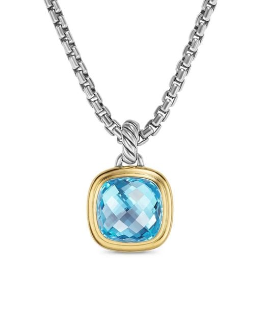 David Yurman Blue 18Kt And Sterling Albion Topaz Pendant