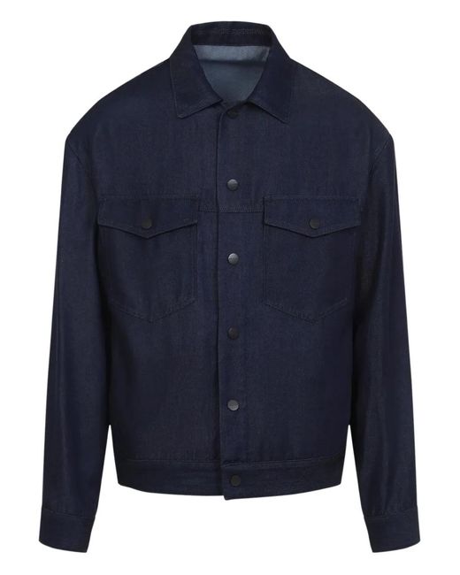 Chaqueta Con Bolsillo Con Botón Giorgio Armani de hombre de color Blue