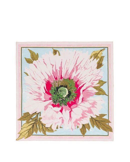Twinset Pink Floral-Print Scarf