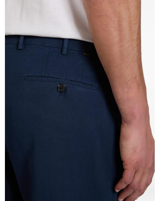 Slowear Blue Pleated Tapered Trousers for men