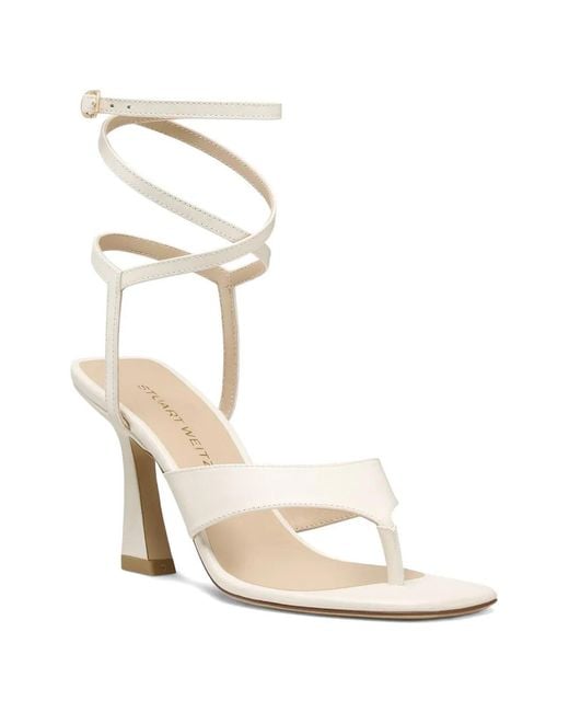 Stuart Weitzman White 8.5Cm Vinnie Sandals