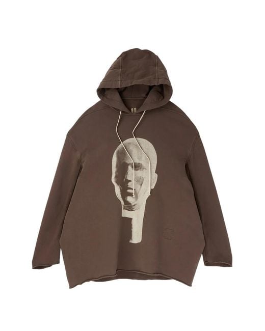 Rick Owens Brown Peter Graphic-Print Hoodie for men