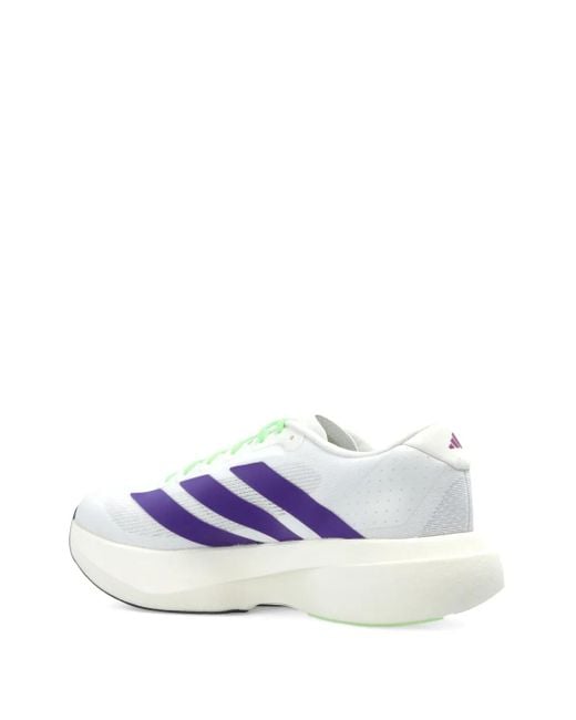 Adidas White Adizero Evo Three-Striped Sneakers