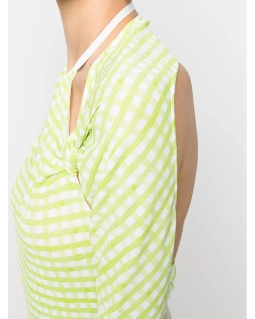 Jacquemus Geruite Body Met Uitgesneden Details in het Yellow