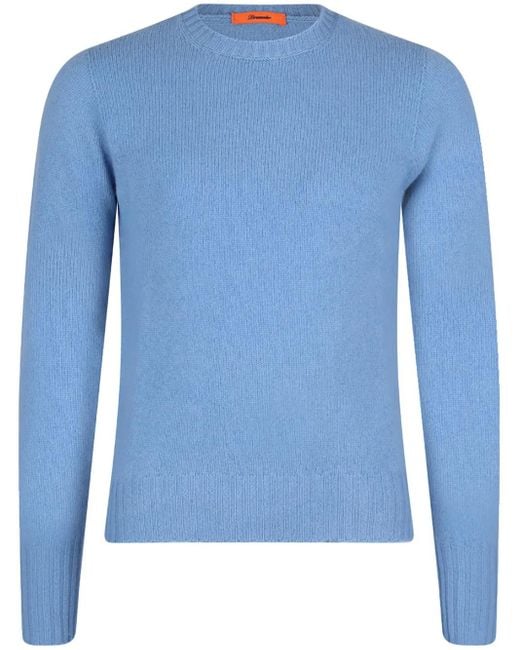 Drumohr Blue Lambs-Wool Sweater for men