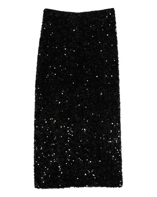Vince Black Sequin-Embellished Midi Skirt