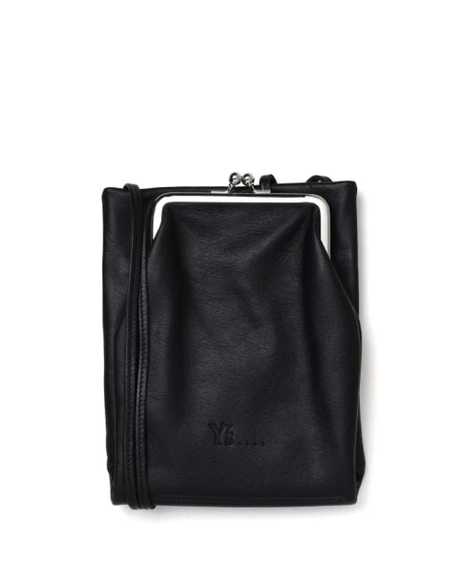Y's Yohji Yamamoto Black Leather Cross Body Bag