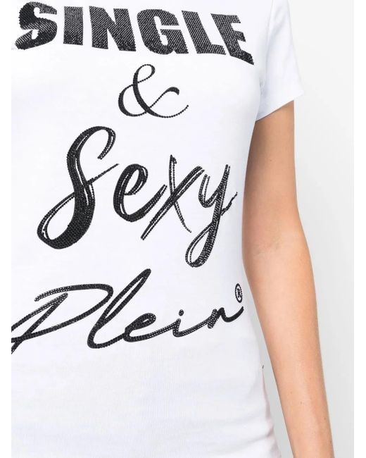 Philipp Plein White Graphic-Print Cotton T-Shirt