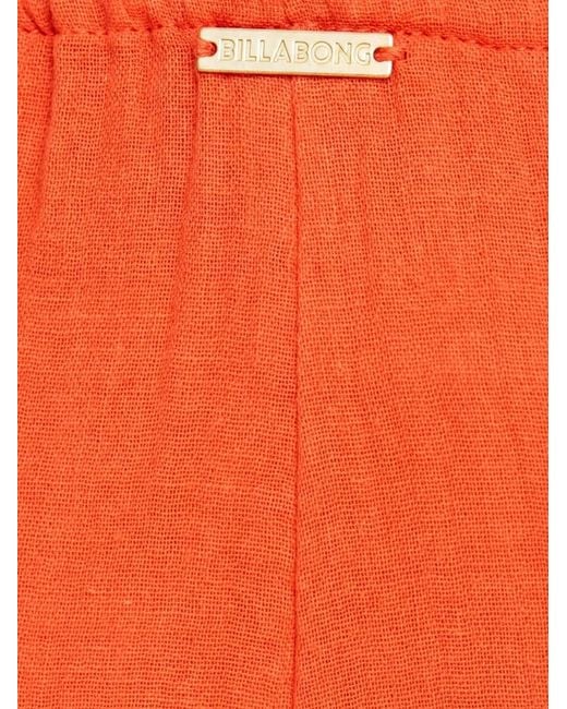 Billabong Orange That Smile Drawstring Flared Trousers