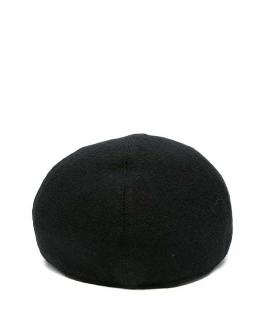 Fedeli Black Wool Beret for men