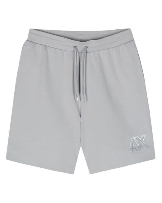 Armani Exchange Gray Logo-embossed Track Shorts for men