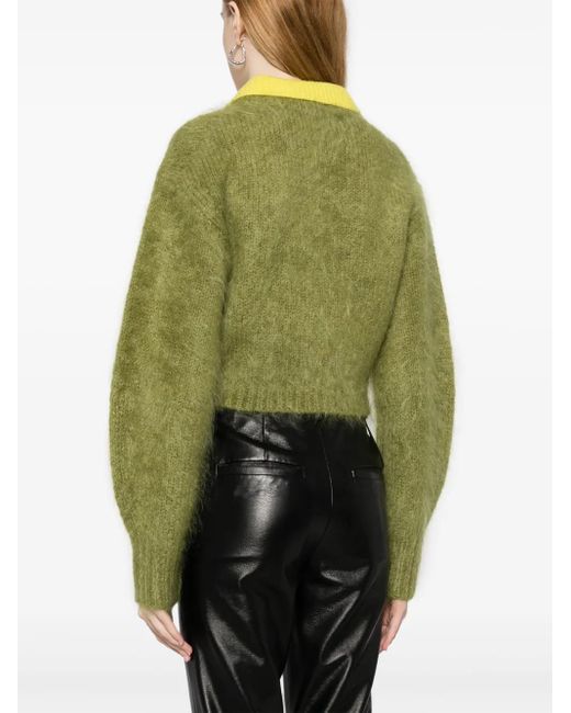 JNBY Green Layered Spread-Collar Cardigan