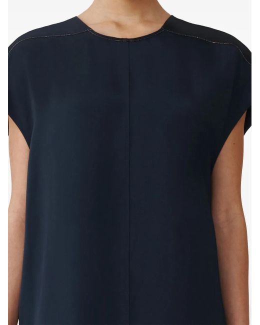 Fabiana Filippi Blue Stretch-Design Blouse