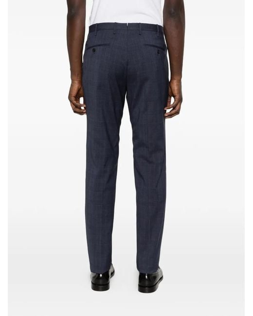 Incotex Blue Checked Trousers for men