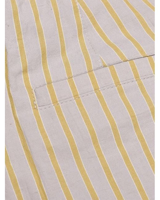 Brunello Cucinelli Natural Striped Drawstring-Waist Trousers