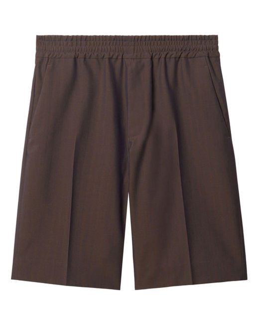 Burberry Brown Tailored Wool Herringbone Shorts for men