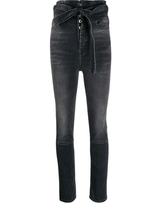 Unravel Project Black High-Waist Skinny Jeans