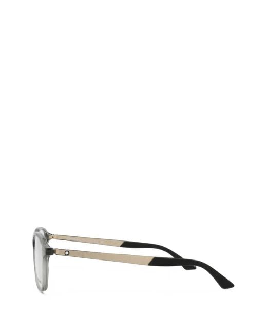 Montblanc White Square-Frame Glasses for men