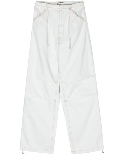 DARKPARK White Daisy High-rise Wide-leg Jeans