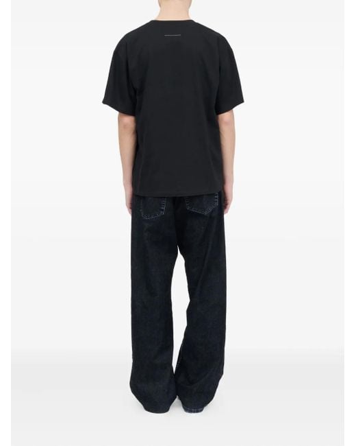 Camiseta con estampado Numbers MM6 by Maison Martin Margiela de hombre de color Black