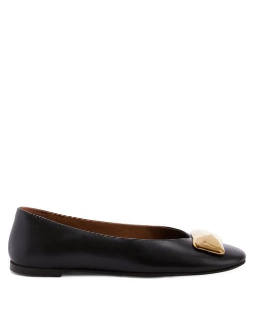 Giuseppe Zanotti Black Georgia Stone Ballet Flats