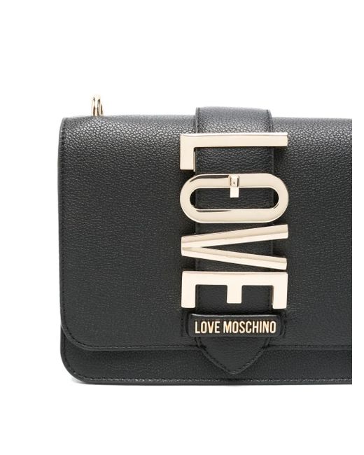 Love Moschino Black Logo-Plaque Crossbody Bag