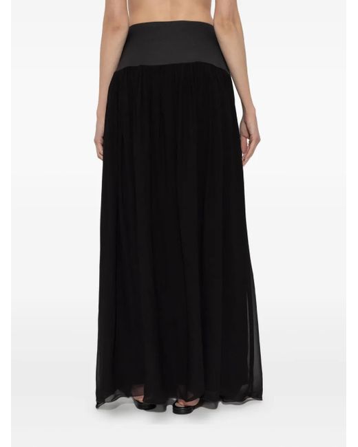 Posse Black Solene Gathered Maxi Skirt