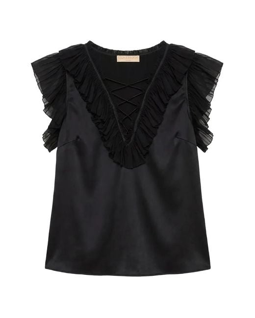 Ulla Johnson Black Ilyana Ruffled Top