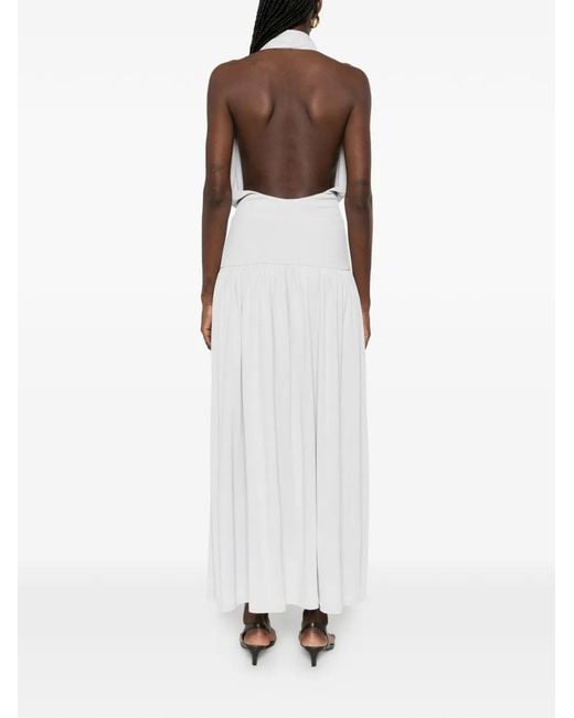 AYA MUSE White Spoe Pleated Midi Dress