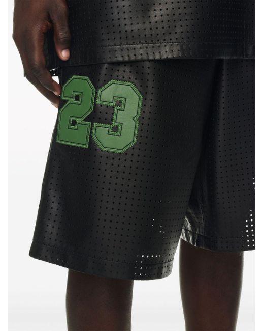 Off-White c/o Virgil Abloh Gray Natlover Basketball Leather Shorts for men