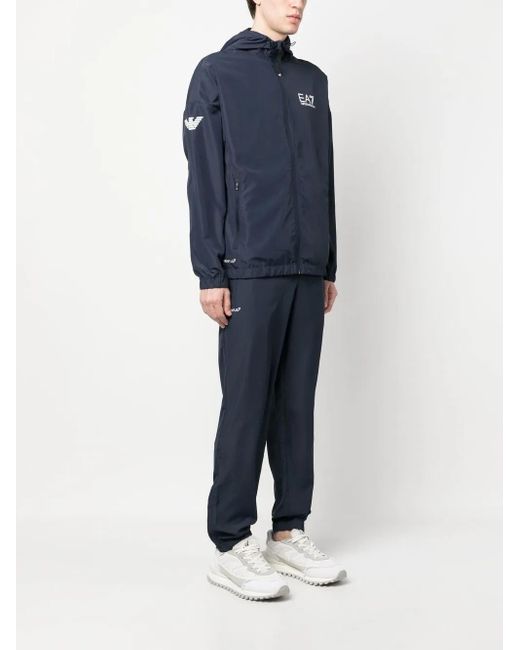 EA7 Blue Logo-Print Tracksuit for men