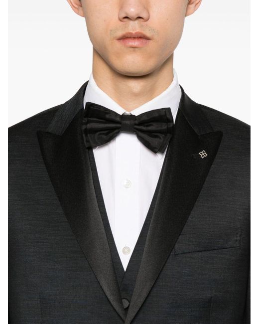 Tagliatore Black Mélange Three-piece Suit for men