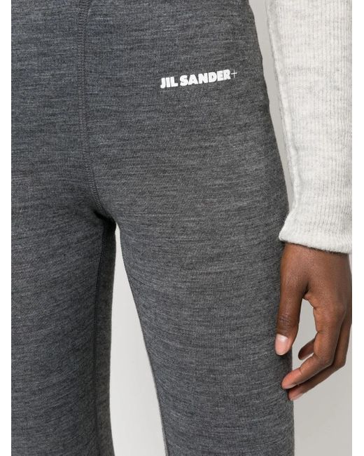 Jil Sander Gray Melange Effect Leggings