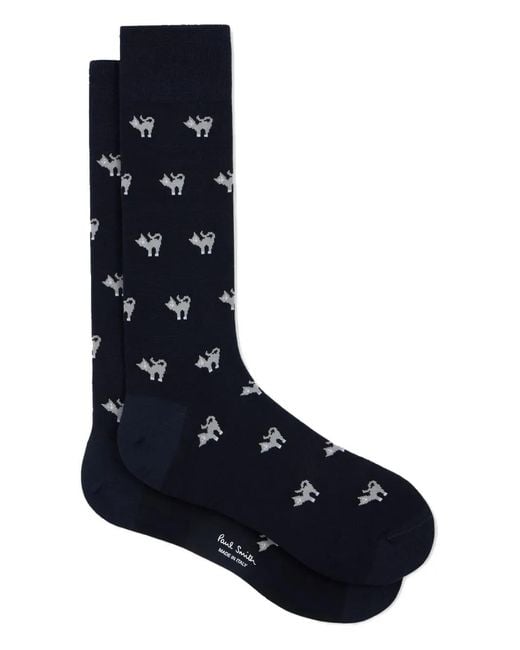 Paul Smith Blue Cat-Motif Socks for men