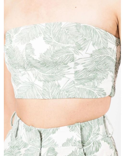 Top tipo bustier con motivo de palmeras Bambah de color Blue