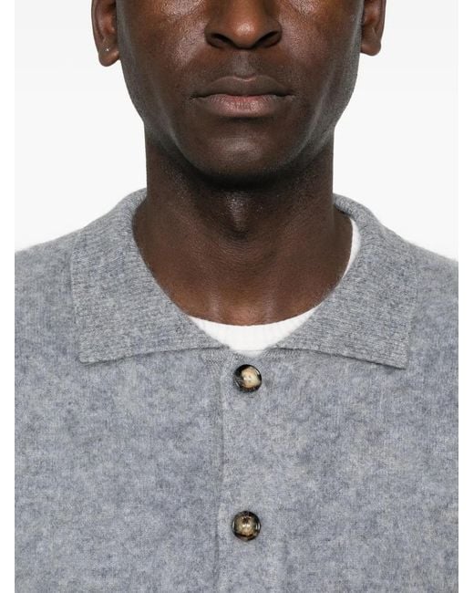 arch4 Gray Mr Button-Down Collared Cardigan for men