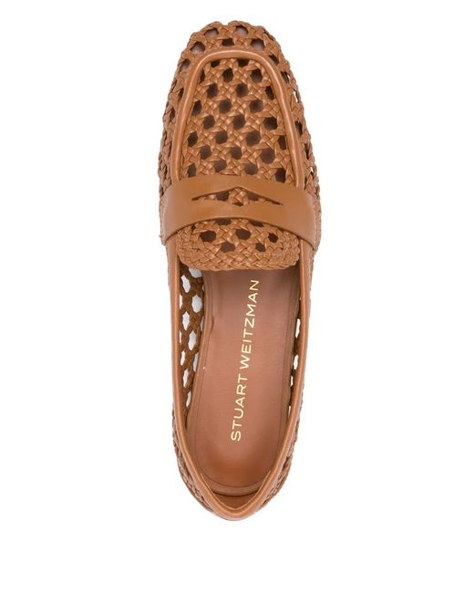 Stuart Weitzman Brown Woven Loafers
