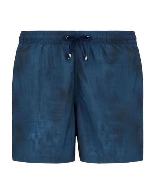 Canali Blue Drawstring Swim Shorts for men