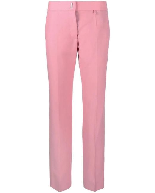 Givenchy Pink Engraved-Detail Straight-Leg Trousers