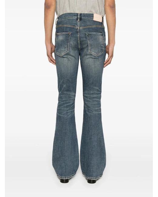 Purple Brand Blue P004 Low-Rise Flared Jeans for men