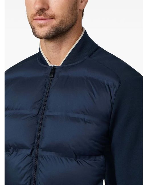 Hackett Blue Quilted Hybrid Bomber Jacket for men