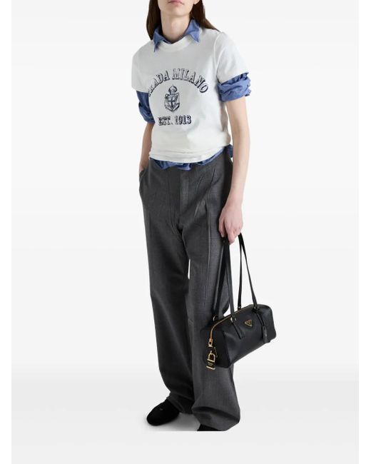 Prada T-Shirt Met Print in het White