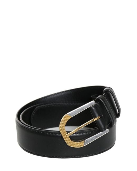 The Row Black Engraved leather belt